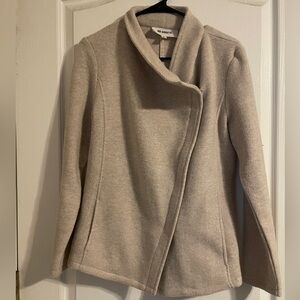 BB Dakota Cream Women's Asymmetrical Zip Up Jacket‎ S Soft Casual